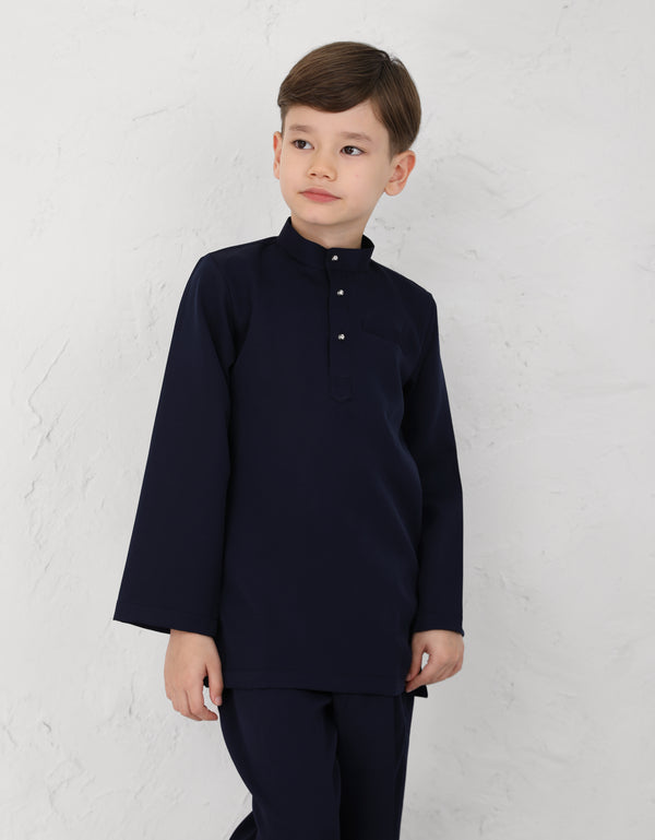 KIDS BAJU MELAYU AQSAD S/FIT (NAVY BLUE)
